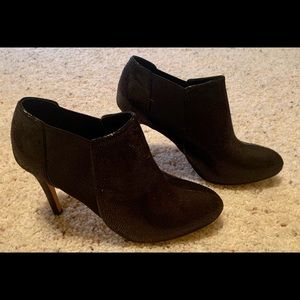 WHBM Suede and Faux Snakeskin Booties - size 6.5